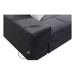 Luxury U-shaped Corner Sofa Porto VI with Sleeping Function - Velvet | Hydrophobic, Casablanca 2316