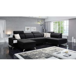 Luxuriöses Ecksofa in U-Form Porto VI mit Schlaffunktion - Samt | Wasserabweisend, Casablanca 2316