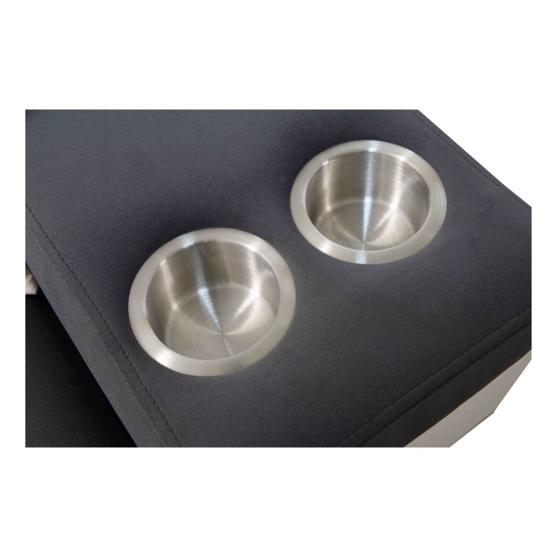 U-shaped Porto VIII sectional sofa with a sleeping function and USB port | Furniture in Velvet fabric | Hydrophobic, Casablanca