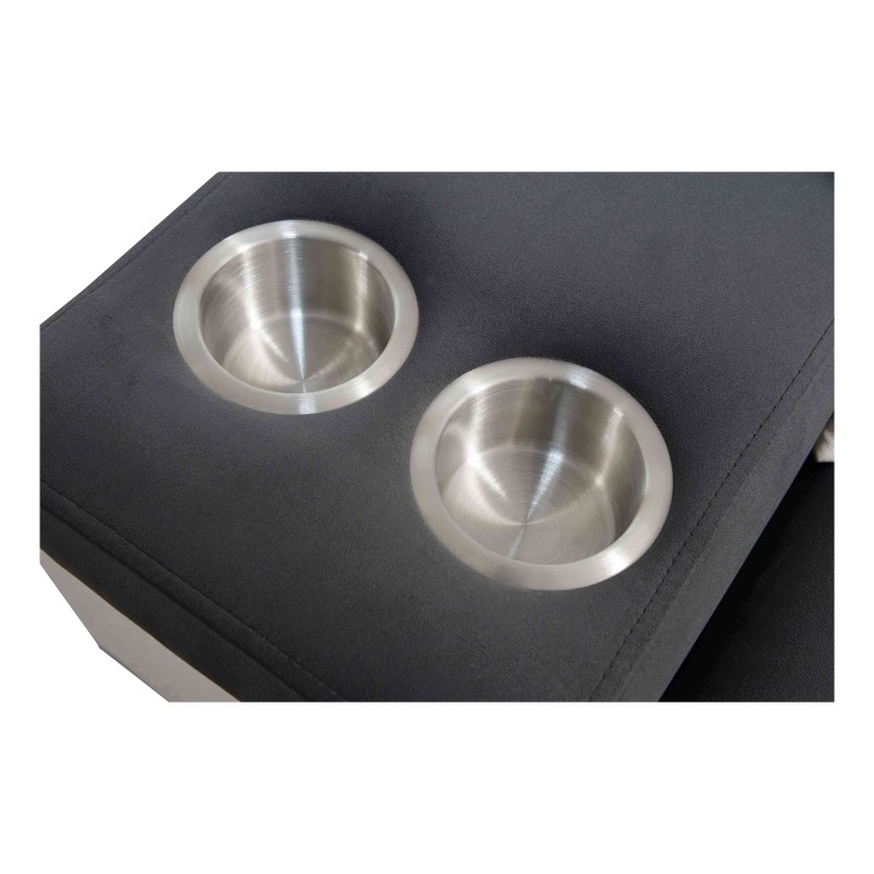 U-förmiges Ecksofa Porto VIII mit Schlaffunktion und USB-Anschluss | Möbelstück in Samtstoff | Hydrophob, Casablanca 2315