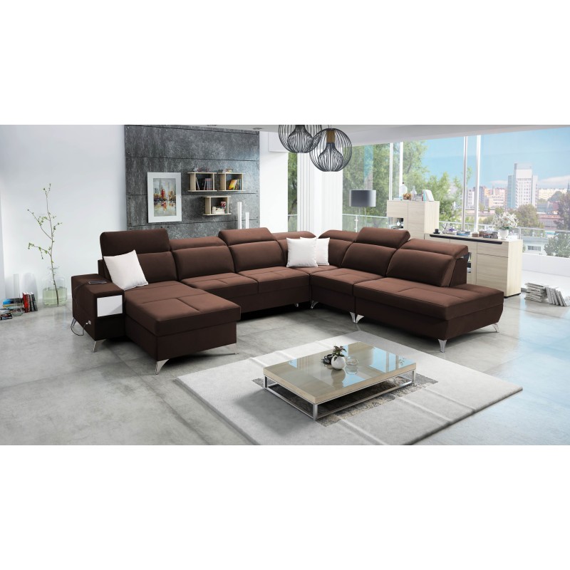 Sofá esquinero en forma de U Porto X: un mueble cómodo y elegante con función de cama