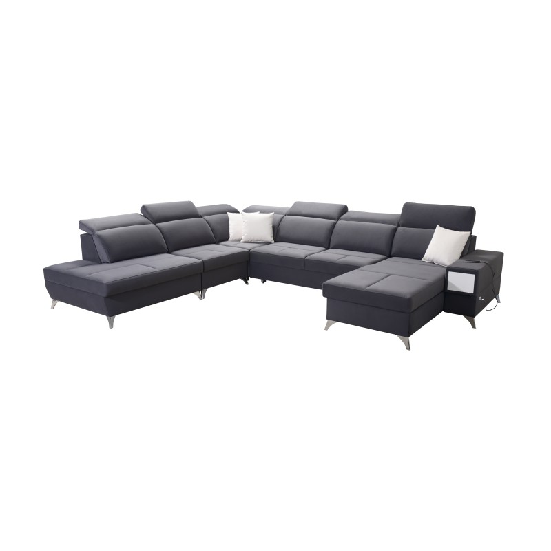 Sofá esquinero en forma de U Porto X: un mueble cómodo y elegante con función de cama