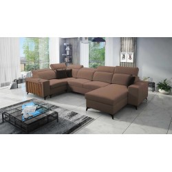 U-shaped corner sofa Alto IV with a sleeping function - Woven fabric, Sawana 25