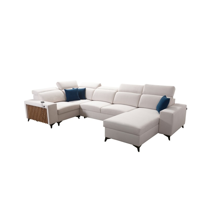U-shaped corner sofa Alto IV with sleeping function - Plecionka, Sawana 61