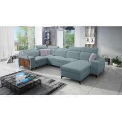 Кутовий диван у формі U Alto IV з функцією сну - Плетення, Sawana 72