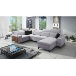 U-shaped Alto IV corner sofa with sleeping function - Plecionka, Sawana 84
