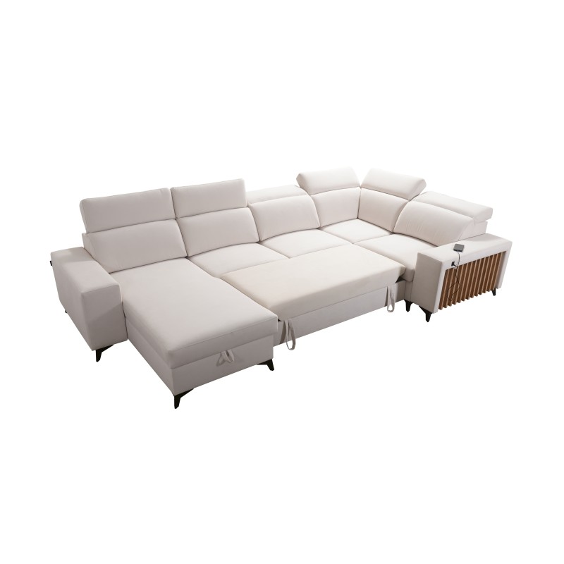 U-shaped Alto IV sectional with sleeping function - Weave, Sawana 21