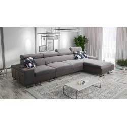 Prestige XII Maxi Ecksofa mit Schlaffunktion, USB-Anschluss in Stoff Weich im Griff, Freya 210.23 + Tauro 8207 | Ihr Wohnzimmer 