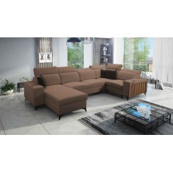 U-förmiges Sofa Alto IV mit Schlaffunktion - Gewebe, Sawana 25