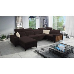 U-förmiges Sofa Alto IV mit Schlaffunktion - Flechtmuster, Sawana 26
