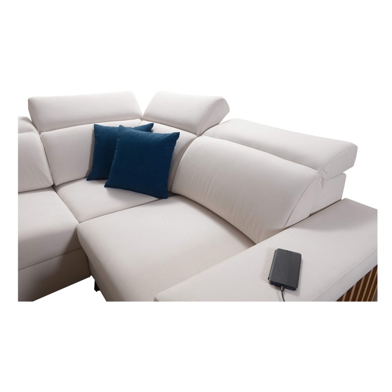 U-förmiges Sofa Alto IV mit Schlaffunktion - Geflecht, Sawana 61