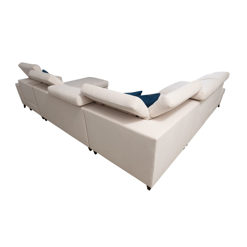 U-förmiges Ecksofa Alto VI mit Lamellen, Schlafunktion und verstellbaren Kopfstützen Plecionka, Sawana 61.