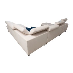 Esquina en forma de U Alto VI con lamas, función de cama y reposacabezas ajustables Plecionka, Sawana 26