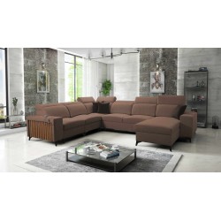 Moderner Ecksofa U Alto VIII mit Lamellen - Geflecht, Sawana 25