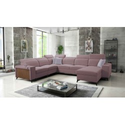 Moderner Ecksofa U Alto VIII mit Lamellen - Geflecht, Sawana 61