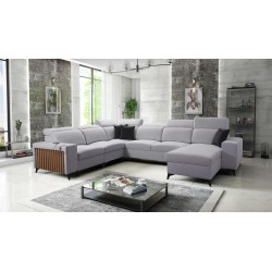 Modern Corner Sofa U Alto VIII with Slats - Wicker, Sawana 84