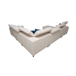 Modern Corner Sofa U Alto VIII with Slats - Wicker, Sawana 14
