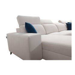 Modern Corner Sofa U Alto VIII with Slats - Weave, Sawana 21