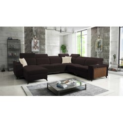 Moderner Ecksofa U Alto VIII mit Lamellen - Geflecht, Sawana 26
