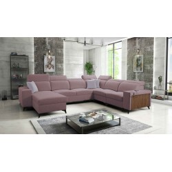 Moderner Ecksofa U Alto VIII mit Lamellen - Geflecht, Sawana 61