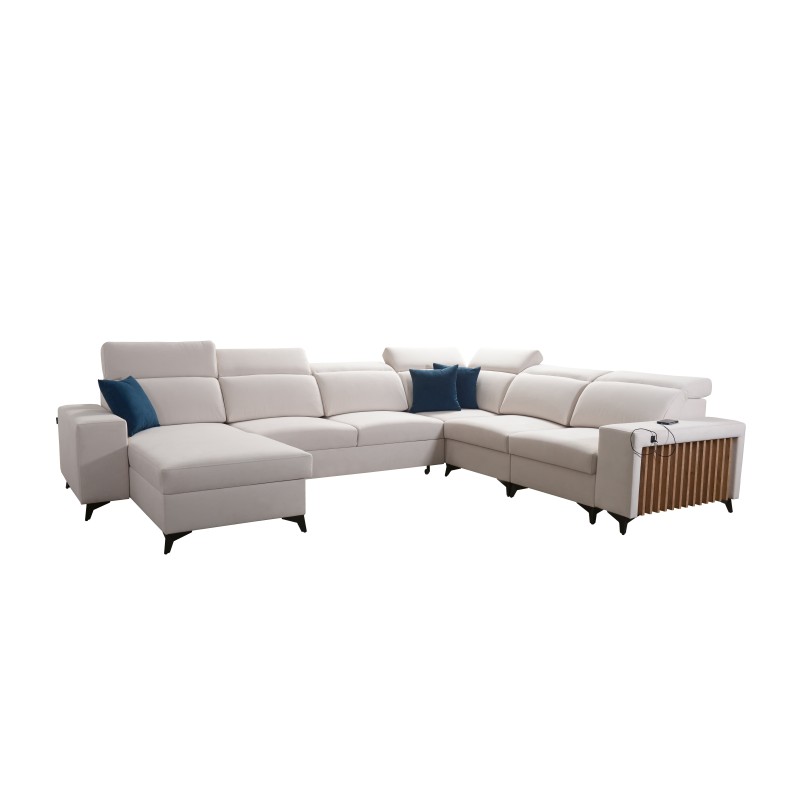 Modern Alto VIII Corner Sofa with Slats - Wicker, Sawana 72