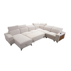 Moderner Ecksofa U Alto VIII mit Lamellen - Geflecht, Sawana 96