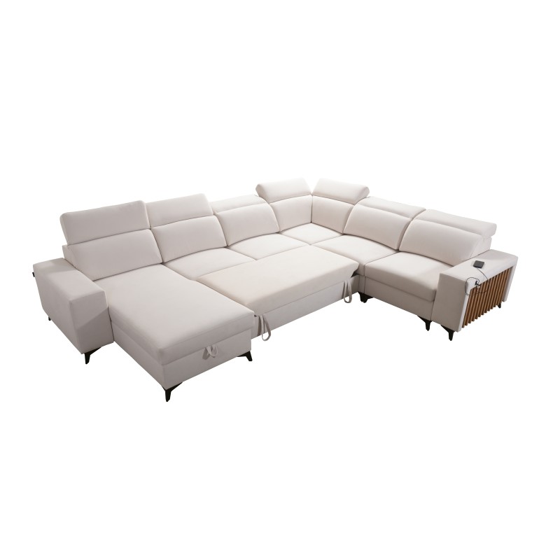 Moderner Ecksofa U Alto VIII mit Lamellen - Geflecht, Sawana 96