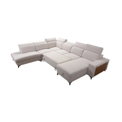 Sofá esquinero en forma de U Alto X con Plecionka, Sawana 21 - funcionalidad combinada con elegancia.