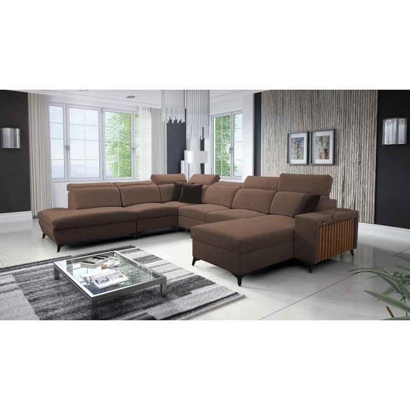 U-shaped corner sofa Alto X with Plecionka, Sawana 25 - functionality combined with elegance