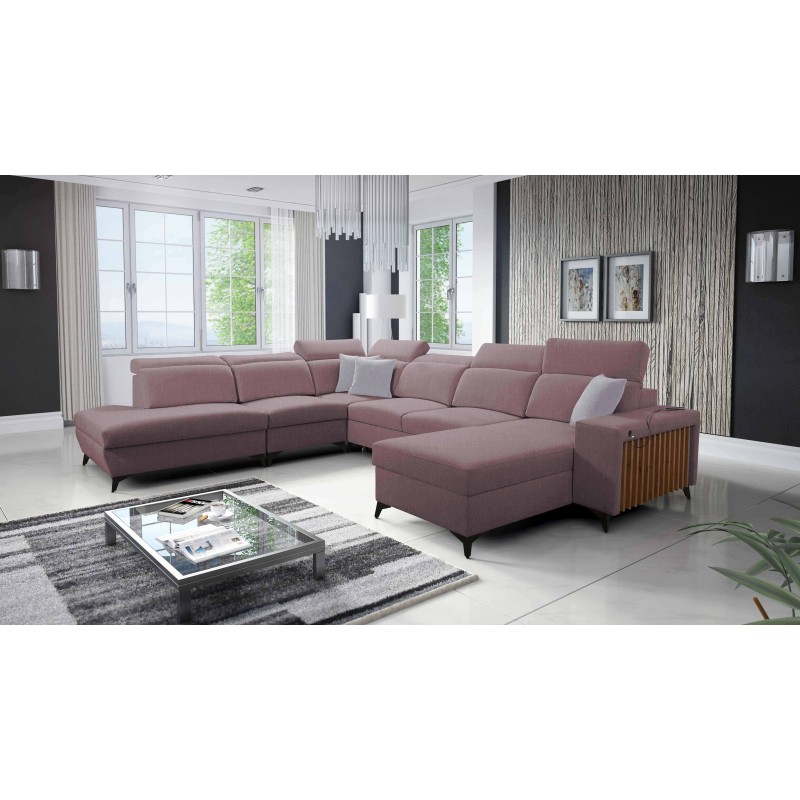 U-shaped sectional sofa Alto X with Plecionka, Sawana 61 - functionality combined with elegance