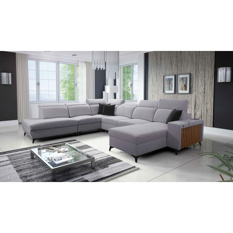 Alto X U-Shaped Corner Sofa with Plecionka, Sawana 84 - functionality combined with elegance
