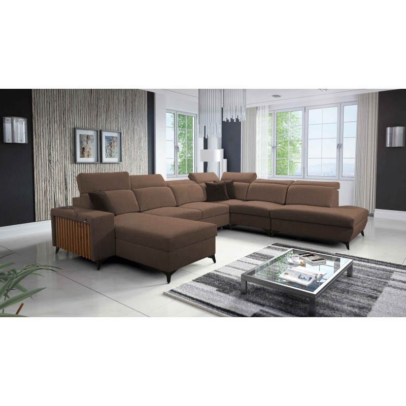 U-förmiges Sofa Alto X mit Flechtwerk, Sawana 25 - Funktionalität verbunden mit Eleganz