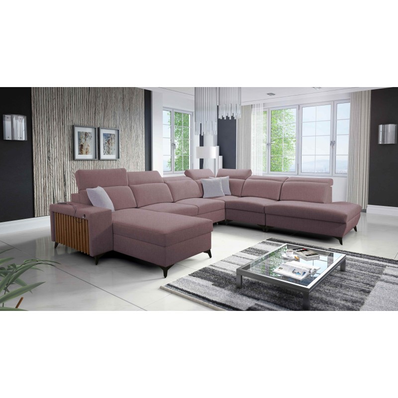 U-shaped sectional sofa Alto X with Plecionka, Sawana 61 - functionality combined with elegance
