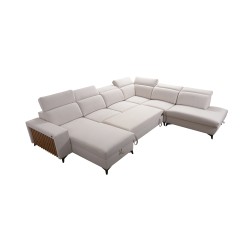 Sofá esquinero en forma de U Alto X con Plecionka, Sawana 61 - funcionalidad combinada con elegancia