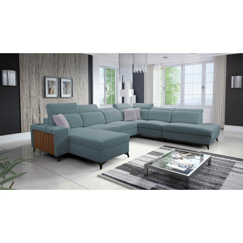 U-shaped Alto X corner sofa with Plecionka, Sawana 72 - functionality combined with elegance