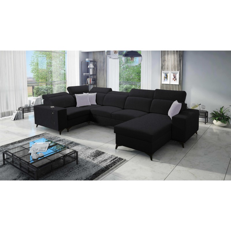 Sofá esquinero en forma de U Alto IV Mix con función para dormir: ¡Elegancia y funcionalidad en uno!