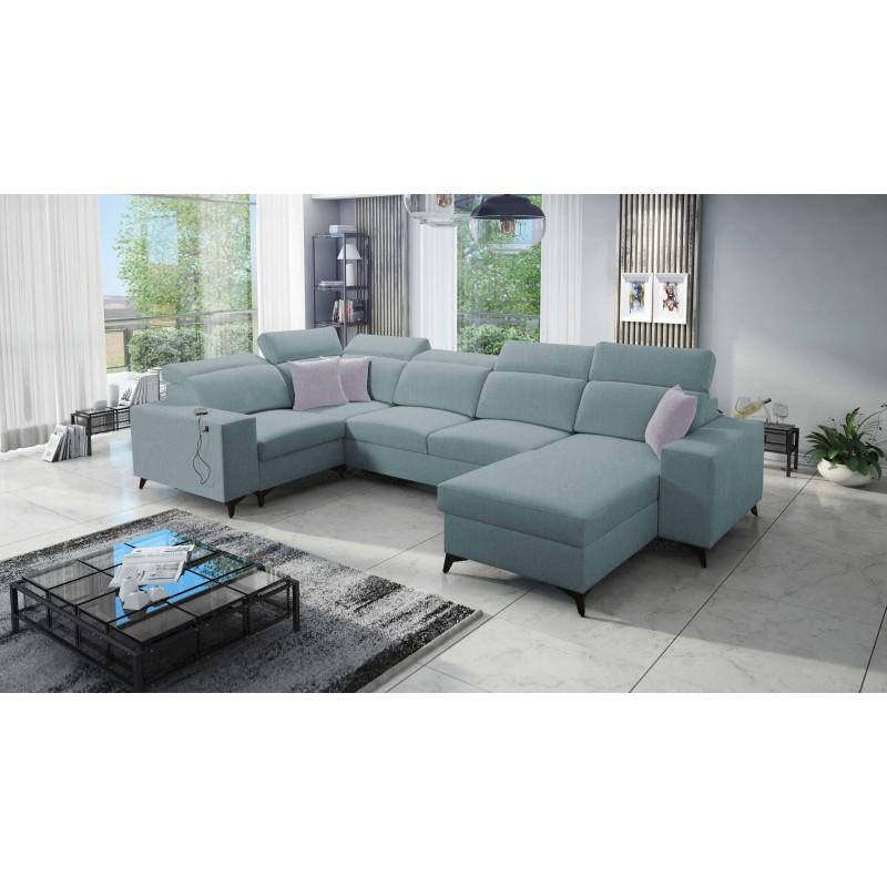 Sofá esquinero en forma de U Alto IV Mix con función para dormir: ¡Elegancia y funcionalidad en uno!