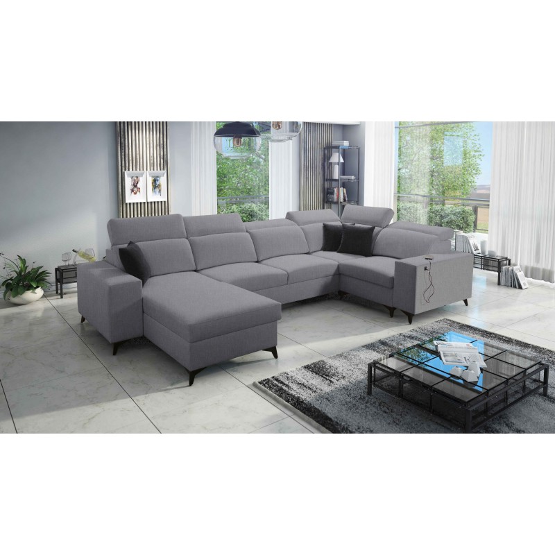 Sofá esquinero en forma de U Alto IV Mix con función para dormir: ¡Elegancia y funcionalidad en uno!