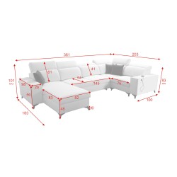 Ecksofa in U-Form Alto IV Mix mit Schlaffunktion - Eleganz und Funktionalität in einem!