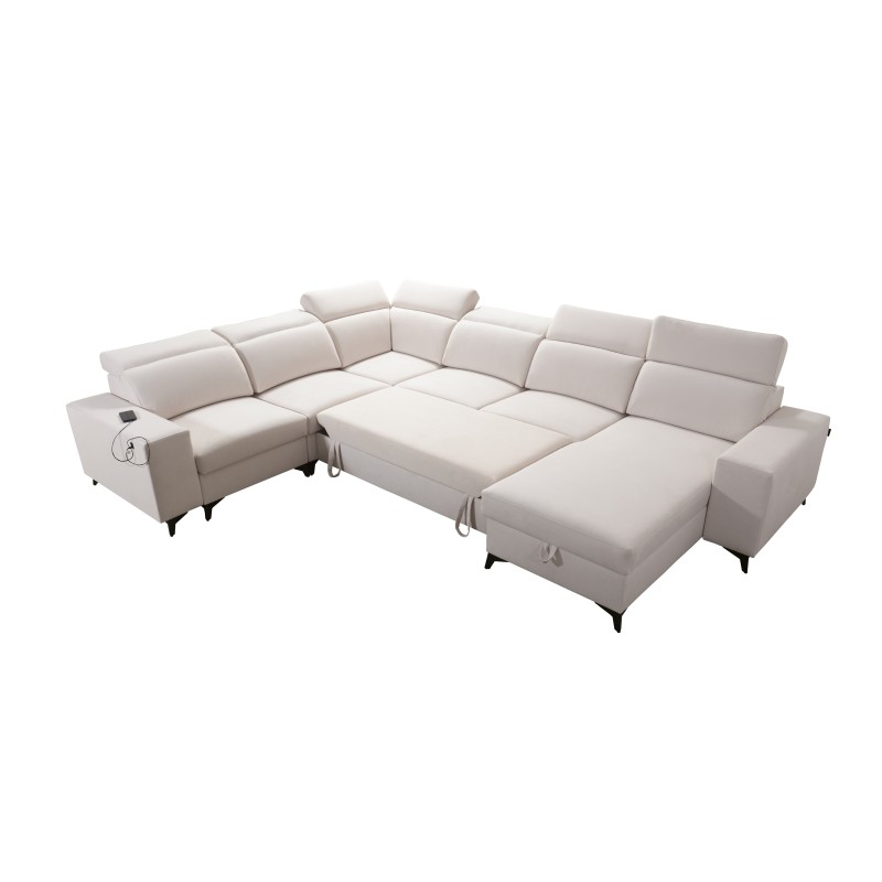 Esquinero en forma de U Alto VIII Mix con función de cama - ideal para la sala de estar y el dormitorio.