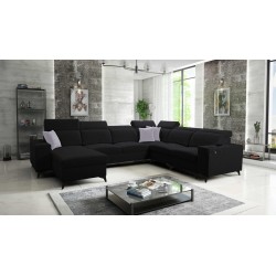 Esquinero en forma de U Alto VIII Mix con función de cama - ideal para la sala de estar y el dormitorio.