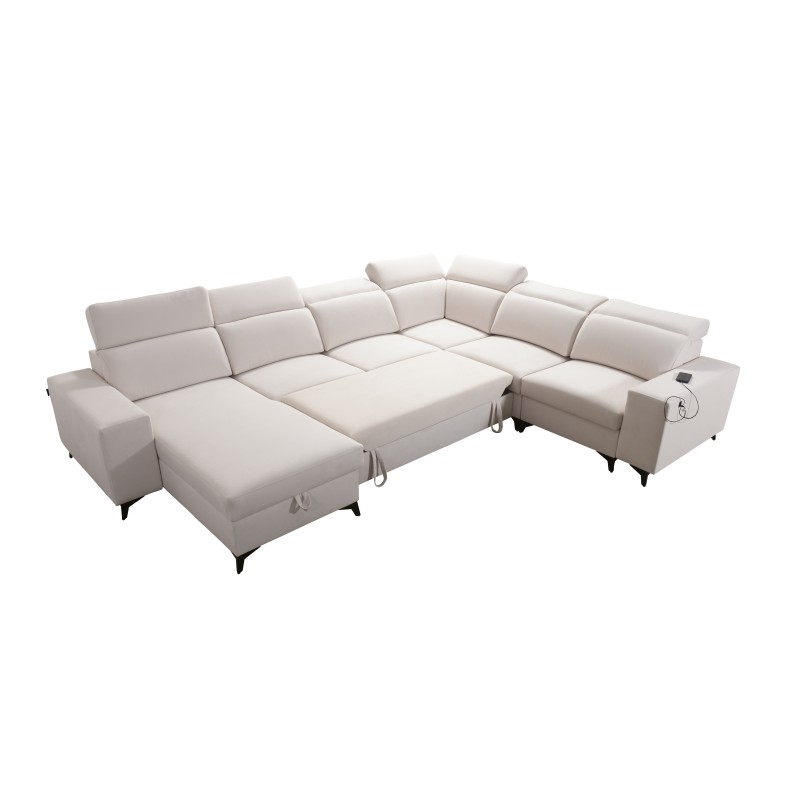 Esquinero en forma de U Alto VIII Mix con función de cama - ideal para la sala de estar y el dormitorio.