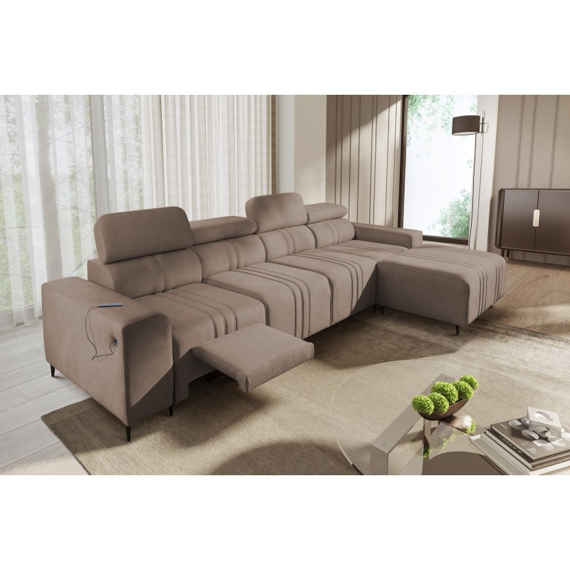 Verona XII Mix Corner Sofa with Sleeping Function Velvet, Vena 14 - elegance and comfort in one piece of furniture