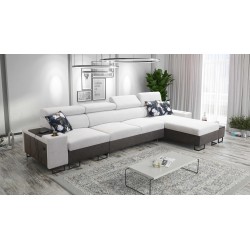 Prestige XII Maxi Ecksofa mit Schlaffunktion, USB-Anschluss in dem Stoff Weich im Griff, Freya 210.18 + Tauro 8207 | Ihr Wohnzim