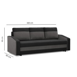 Sofa ORION, Polsterung - Schaumstoff, Farbe - SCHWARZ + TINTENBLAU