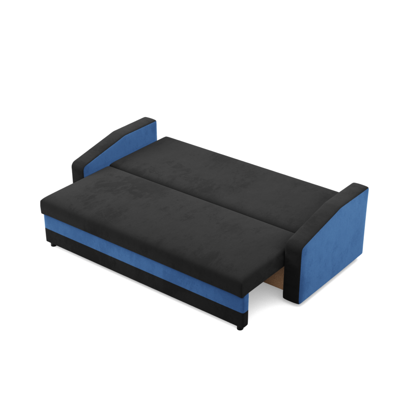 Sofa ORION, Polsterung - Federkern, Farbe - SCHWARZ + TINTENBLAU