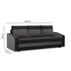 Sofa ORION, Polsterung - Federkern, Farbe - SCHWARZ + LIMETTE