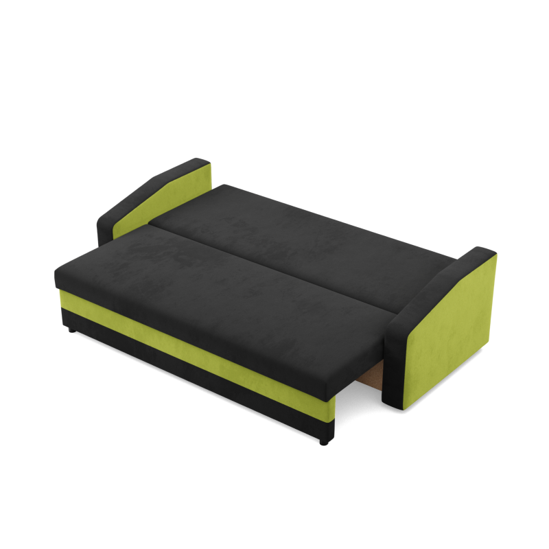 Sofa ORION, Polsterung - Federkern, Farbe - SCHWARZ + LIMETTE