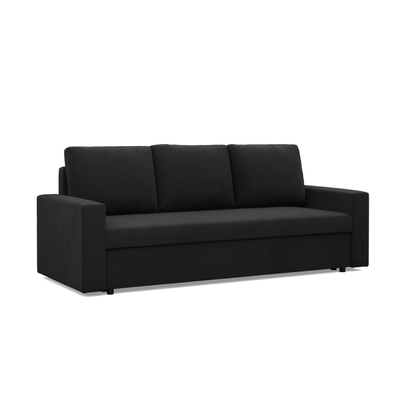 Sofa NEO Mikro, Füllung - Schaumstoff, Farbe - SCHWARZ, Art der Armlehne - Einfach