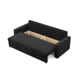 Sofa NEO Mikro, Füllung - Schaumstoff, Farbe - SCHWARZ, Art der Armlehne - Einfach